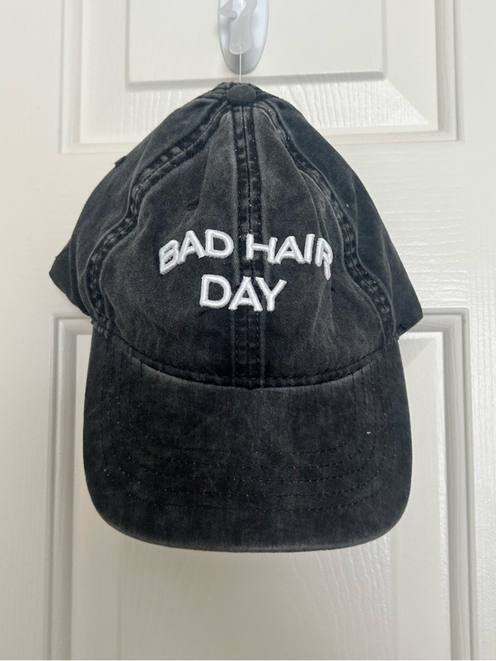 Black 'BAD HAIR DAY' Embroidered Baseball Cap